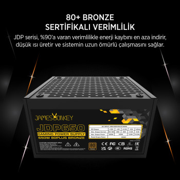 James Donkey JDP650 APFC 12CM 650W Bronze 80+ Power Supply